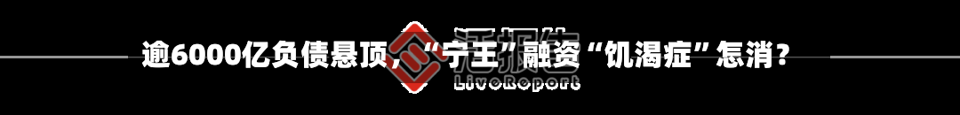 逾6000亿负债悬顶，“宁王	”融资“饥渴症”怎消？-第2张图片