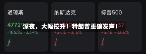 深夜	，大幅拉升！特朗普重磅发声！-第3张图片