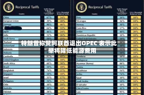 特朗普称赞阿联酋退出OPEC 表示此举将降低能源费用-第1张图片