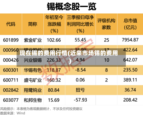 现在锡的费用行情(近来市场锡的费用)-第2张图片