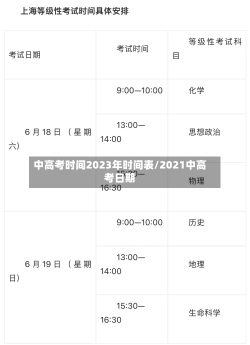 中高考时间2023年时间表/2021中高考日期-第2张图片