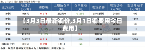 【3月3日最新铜价,3月1日铜费用今日费用】-第3张图片